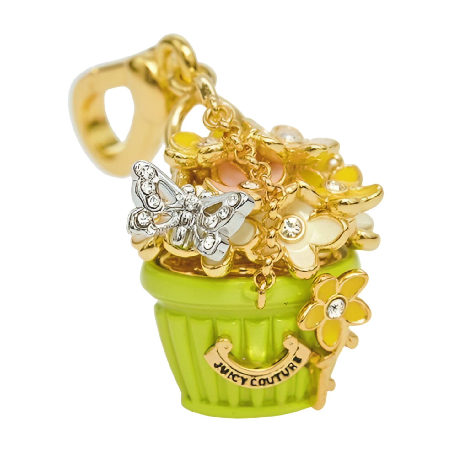 Butterfly Flower Basket Pendant Necklace