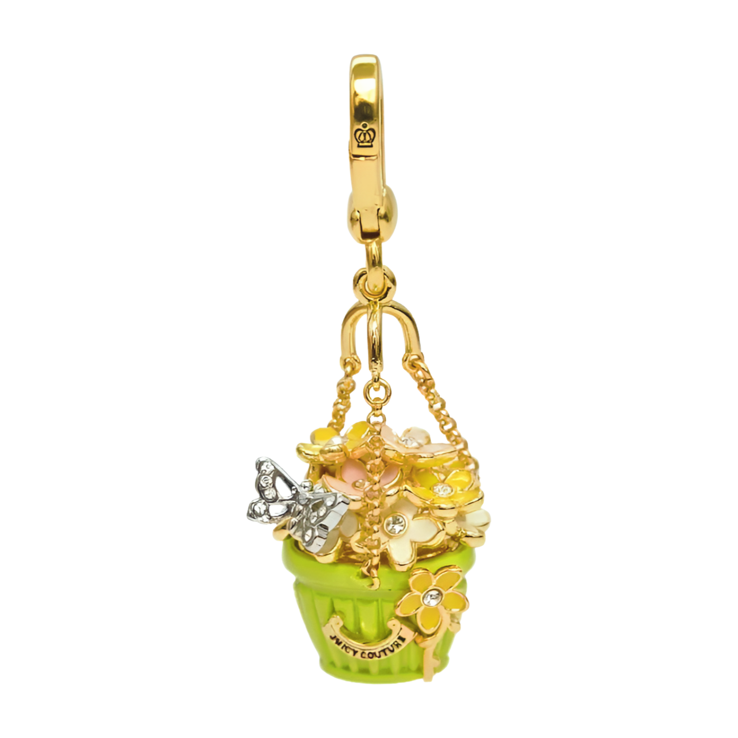 Butterfly Flower Basket Pendant Necklace