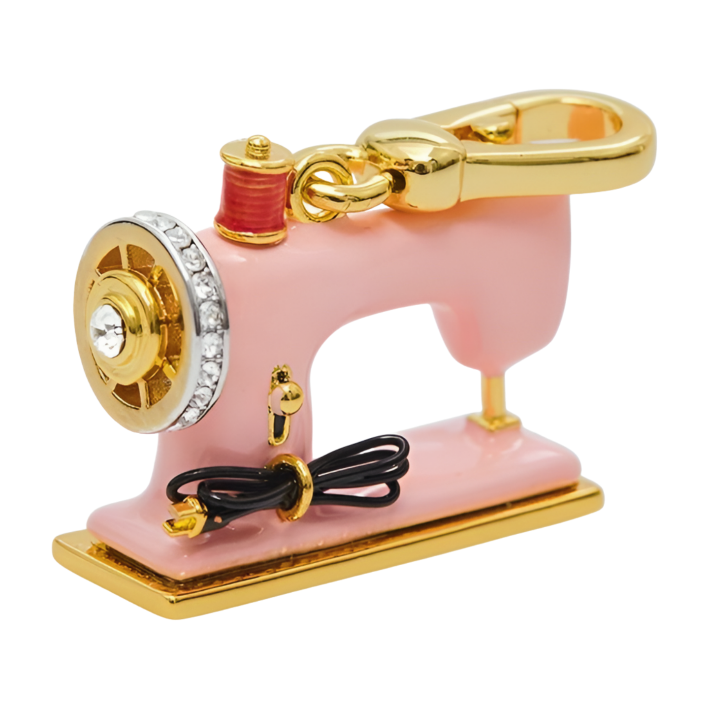 Enamel Sewing Machine Pendant Necklace
