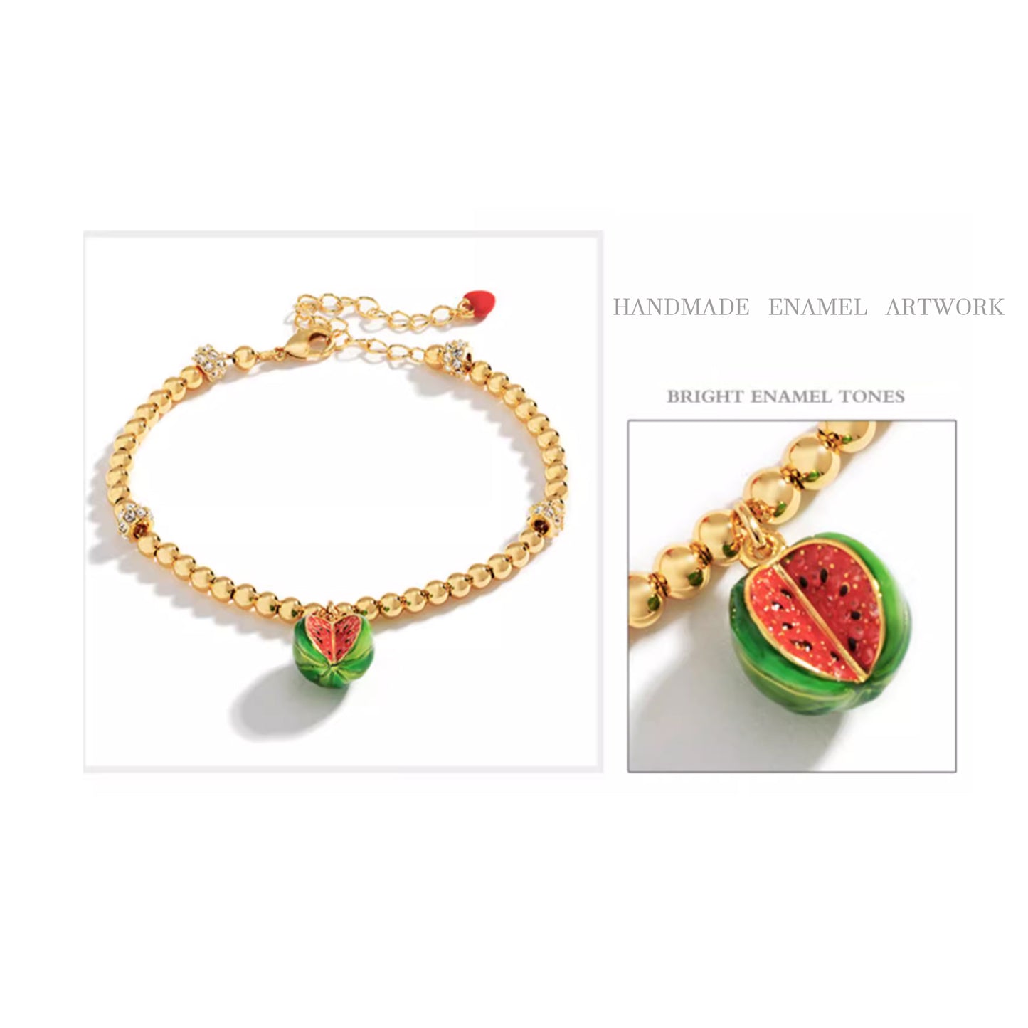 Enameled fruit bracelet various options