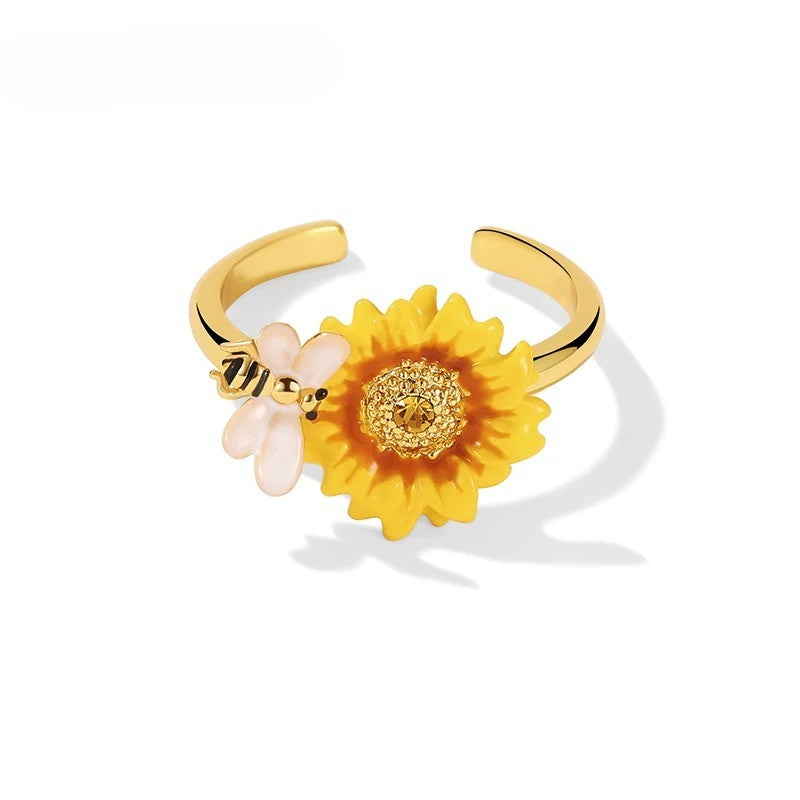 Bee and Sunflower Ring